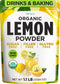 Organic Lemon Juice Powder, 1.1 Lb Bulk Size - 100% Freeze Dried,