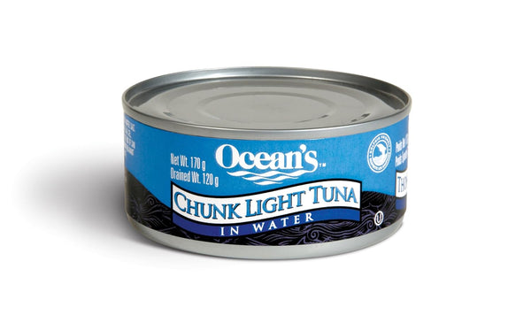 Ocean's Seafood Ocean's Chunk Light Tuna in Water, 170g/6oz., (Imported from Canada)
