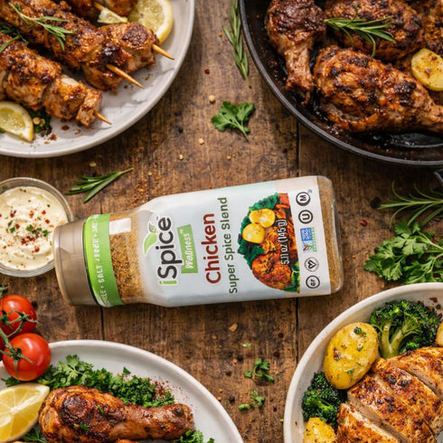 100% iSpice - Salt-Free | Sugar free | Fat Free Pure Wellness Chicken Super Spice Blend | All Natural | Ready to use as