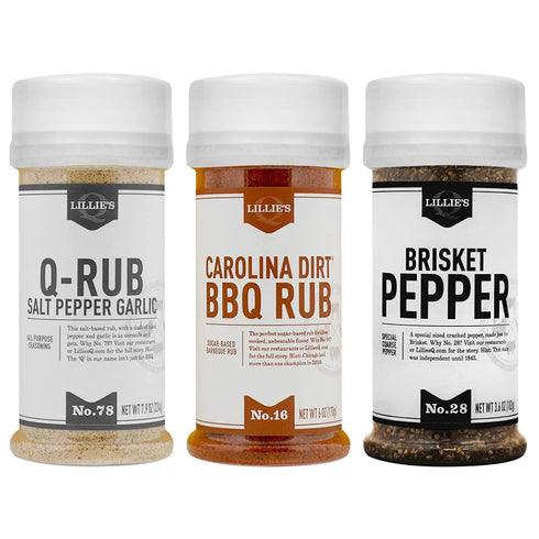 Lillies Q - Rub Trio, BBQ Rub Sampler, Barbeque Rubs & Spices,