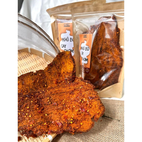 Generic 500gram Kho Bo Cay Thom Chef Vietnamese Spicy Dried Beef Jerky, Traditional Asian Snack, Premium Quality Meat