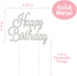 Happy Birthday Cake Topper - Premium Silver Metal, Sparkly Rhinestone Decoration for Party Centerpiece, Now Protected