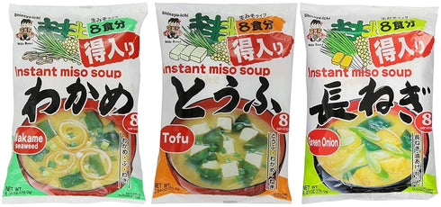 MIYASAKA JOZO USA INC Miyasaka Japanese Miso Soup 3 Pack bundle: Tofu, Green Onion, Wakame