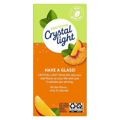 10-Quart (Pack 7) Crystal Light Peach Mango Green Tea Drink Mix, Box