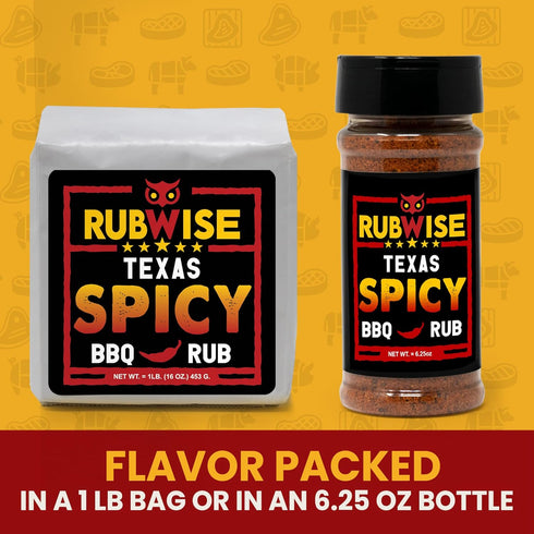 RubWise Texas Style Spicy BBQ Brisket Rub (1 lb) | Dry Rub Seasoning for Smoking and Grilling