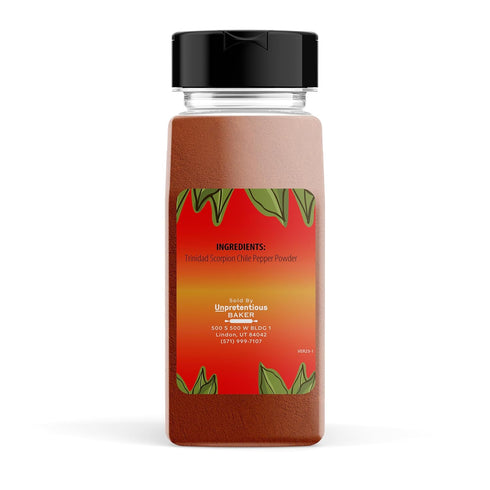 (2 Unpretentious Trinidad Scorpion Pepper Powder Cups) Extremely Hot, Pure Ground Chile Pepper