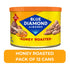 6 Oz (Pack 12) Blue Diamond Almonds Honey Roasted Snack Nuts, Resealable Cans