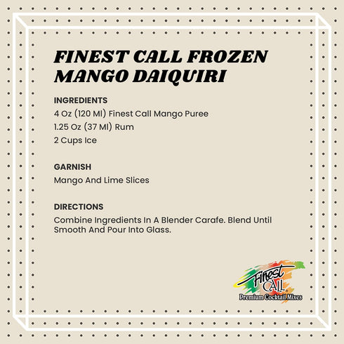 1 (33.8 Oz), Finest Call Premium Mango Fruit Puree Drink Mix, Liter Bottle Fl Individually Boxed