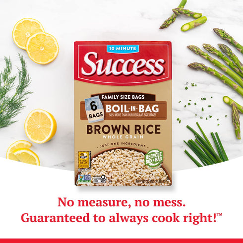 32-Ounce Success Boil-in-Bag Rice, Brown Rice, Quick and Easy Rice Meals, Box