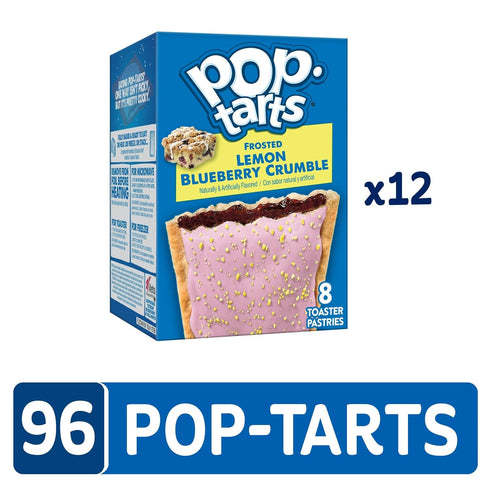 (96 Pop-Tarts Toaster Pastries, Breakfast Foods, Kids Snacks, Frosted Lemon Blueberry Crumble Pop-Tarts)