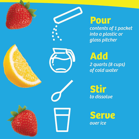 Packs, Lemonade,6 Packets Wyler's Light Pitcher Water Drink Mix, Strawberry Pitcher