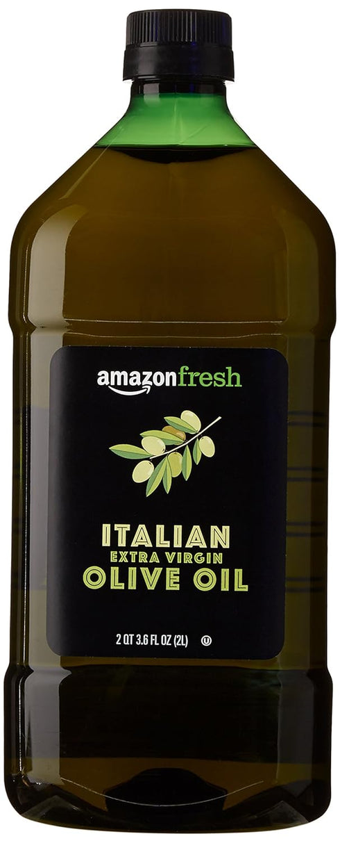 Amazon Fresh 2 , Italian Extra Virgin Olive Oil, Cold Pressed, for Cooking, Liter