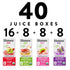 Generic Pack, 6 Oz, (40 Count) Honest Kid Assorted Organic Juice Drink Variety Fl