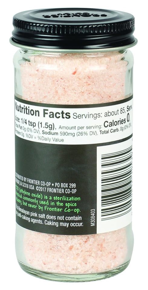 4.48 Frontier Co-op Fine Ground Himalayan Pink Salt, Ounce Bottle, Hand-Mined, Kosher, Non Irradiated, Non ETO