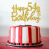 Gold Glitter Happy 54th Birthday Cake Topper, Cheers to 54 Years Party Supplies, 54th Birthday Decoration