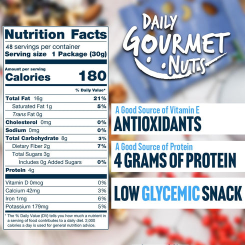 Packs/Premium Packs/Office 48 Packs Daily Gourmet Nuts - Energy Mix/Healthy Trail mix Individual Nuts & Dry