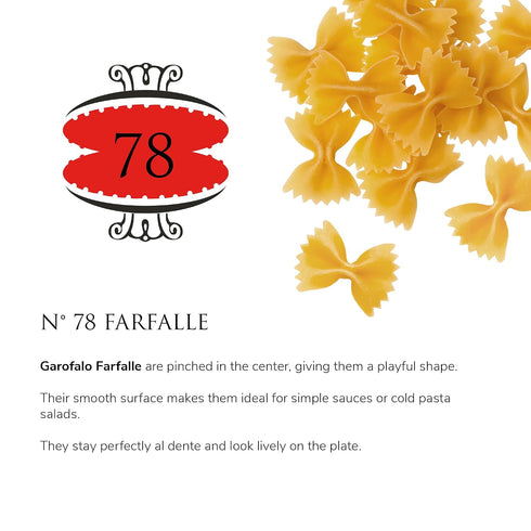 (4 pack) Garofalo - Premium Durum Wheat Semolina Farfalle Pasta, Italian Made, Bronze-Drawn, Al-Dente, One-Ingredient