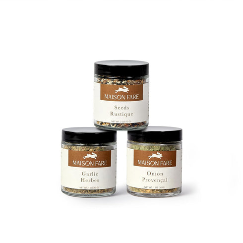 Set of 3 Artisan Bread Seasoning Mixes Garlic Herbs with Black Garlic,