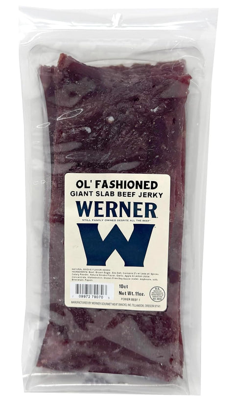 Werner Beef Jerky Slab 10 Count Giant Jerky Slab, Jerky Sheets Thinly
