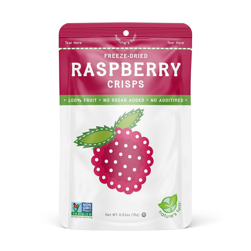12 (0.53 oz Natures Turn Freeze-Dried Raspberry Crisps Healthy, Gluten-Free, Crispy & Delicious, Plant-Based Snack