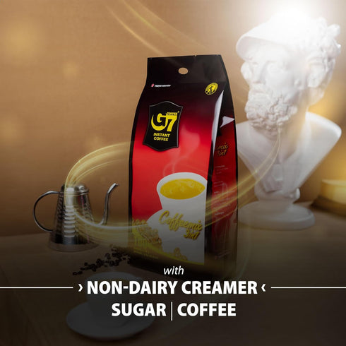 G7 3-in-1 (100 Trung Nguyen Instant Coffee - with NANO+ Technology, Roasted Ground Blend, Non-dairy Creamer & Sugar