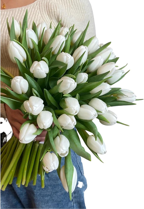 20 Next day delivery White Tulips Fresh Cut Flowers Wheat Field Bouquet Gifts for home decoration birthdays friendship