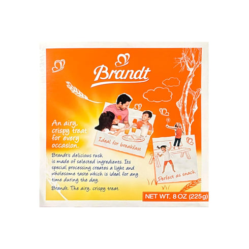 Brandt 8 oz Zwieback Rusk | Sweetened Crispy Bread | Perfect for Teething Children | Enjoy With Sweet or Savory