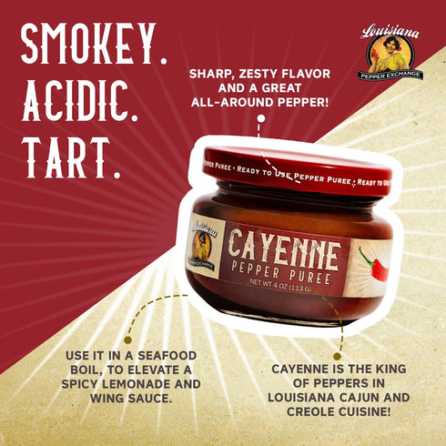 2 Cayenne - Louisiana Pepper Exchange - Fresh Pepper Replacement (Cayenne Pepper Puree) Jars - Plant-Based