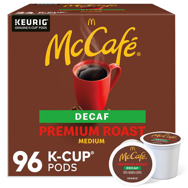 McCafe Premium Roast Decaf Coffee, Single Serve Keurig K-Cup Pods, Decaffeinated, 96