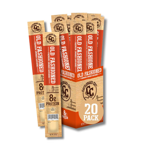 Cattleman's Cut Old Fashioned Smoked Sausages Meat Snacks, 0.9 Ounce, 20 pack