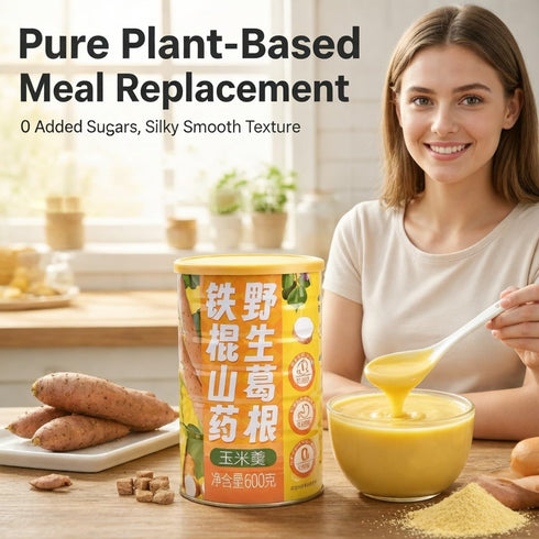 xapuo 600g Yam,Kudzu&Corn Cereal Mix Instant Porridge Powder,No Added Sugar,Smooth Texture,Easy To Prepare,Whole Grain