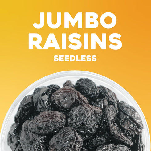 5 lbs (80 oz) Sunbest Natural Jumbo Black Raisins, Naturally Sweet Dried Fruit California Dried Grapes for Trail Mix