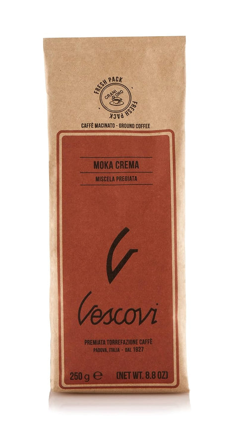 V Vescovi Moka Crema Premium Italian Ground Espresso Medium Roast Coffee For