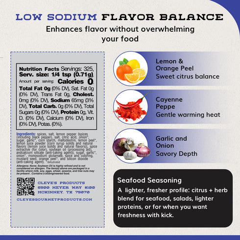 cleve's gourmet products 8.25 oz Cleve's Gourmet Gulf Coast Citrus and Herb Kick, Fish, Shrimp & Seafood Seasoning