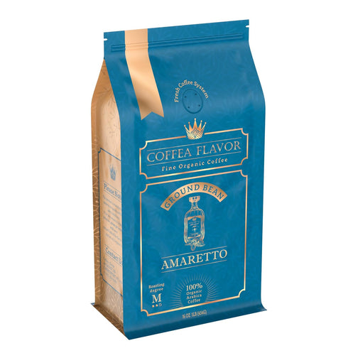 COFFEA FLAVOR FINE ORGANIC COFFEE Flavored Ground Coffee Amaretto (Almond), 100% Arabica, Single Origin, Medium Roast, USDA
