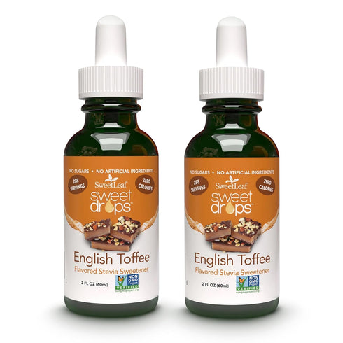 SweetLeaf Stevia Liquid Sweet Drops - English Toffee Flavor, Zero-Calorie Sweetener, 2 Fl Oz (Pack of 2)