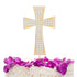 Ella Celebration Cross Cake Topper, Religious Wedding, Baptism, Christening, First Communion Decoration, Gold