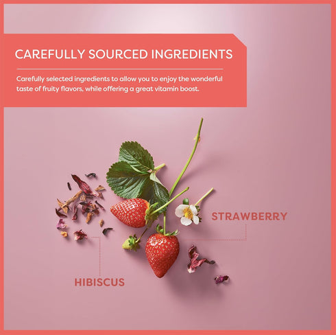 Wissotzky Strawberry Burst Herbal Tea, 20 Tea Bags, Caffeine Free, Antioxidant Rich Fruity Blend