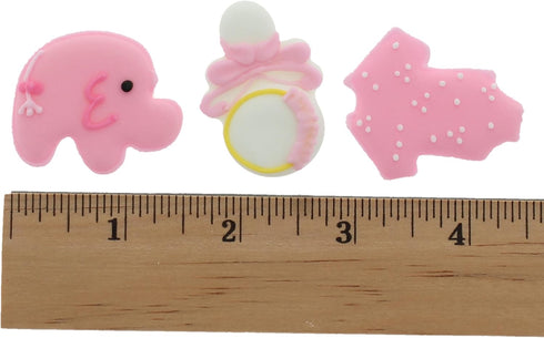 24 Count Royal Icing Decorations, Baby Girl, Gender Reveal Party, Baby Shower Edible Kosher Decorations for Cakes