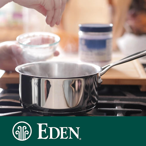 82 16 oz (1lb) Eden Sea Salt, Hand Harvested Portuguese, Triple Sea Water Washed, Fine Grind, Trace Minerals, Glass