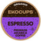 EKOCUPS Organic Espresso Roast Coffee Pods, Extra 30% More Coffee Per Cup,