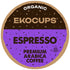 EKOCUPS Organic Espresso Roast Coffee Pods, Extra 30% More Coffee Per Cup,