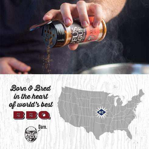 Rufus Teague Fish Rub, Premium BBQ Rub, 6.8oz Bottle