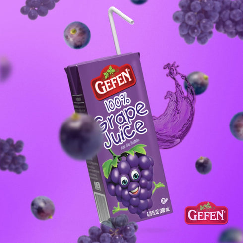 6.75oz (27 Pack) 100% Gefen Grape juice Box Drink, Grape Juice, Tasty & Refreshing, Kosher for Passover, Drinking Straw