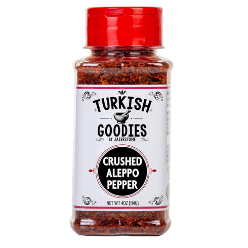 Turkish Goodies Aleppo Pepper, 4oz Authentic Pul Biber Red Chili Spice, Crushed for Mediterranean Cuisine