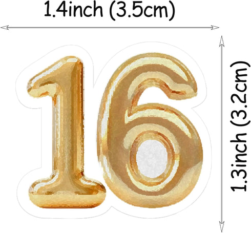 LcingTify 50 16th 16 16 16th 16 PCS Edible Birthday Cupcake Toppers Gold Wafer Paper Sweet Hello Cake Toppers Edible