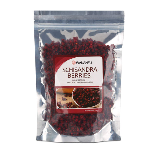 Wananfu Schisandra Berry Dried - 4oz, Schizandra Berries for Tea, Wuweizi (????)