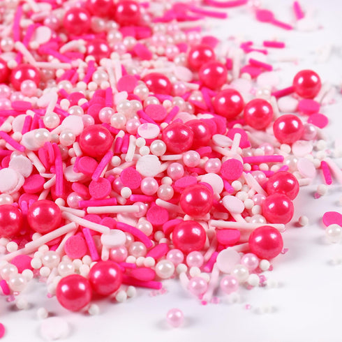 Edible Pink Sprinkles for Cake Decorating, Perfect for Baking, Cupcakes, Macarons, and Ice Cream (120g/4.23oz).