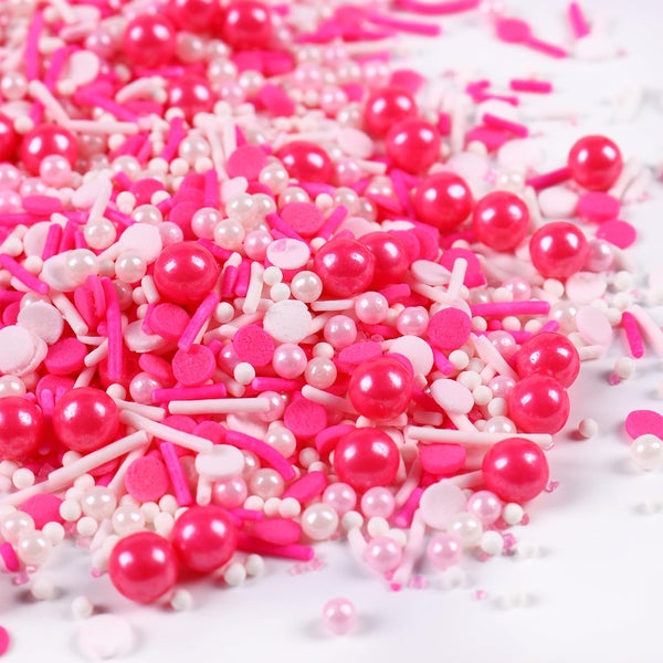 Edible Pink Sprinkles for Cake Decorating, Perfect for Baking, Cupcakes, Macarons, and Ice Cream (120g/4.23oz).