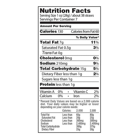 Sensible Portions Garden Veggie Sea Salt Straws, 7 oz Snack